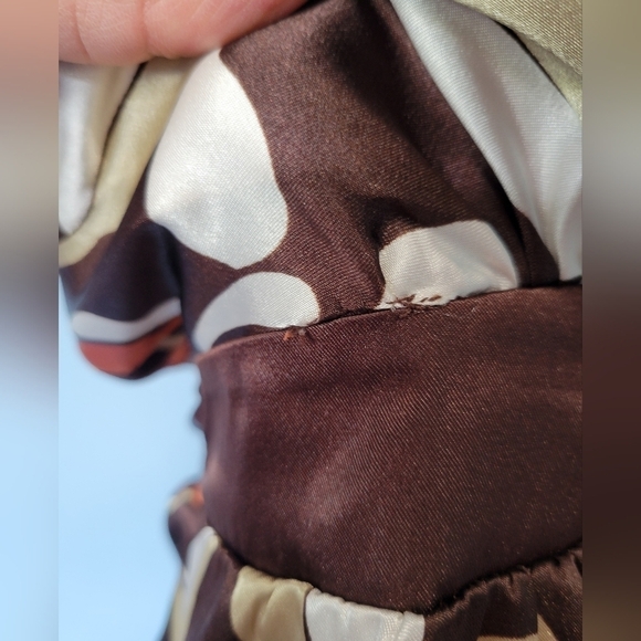 Vntg Heart Soul 90's Floral Print Satin Dress  Small Brown - Picture 14 of 14
